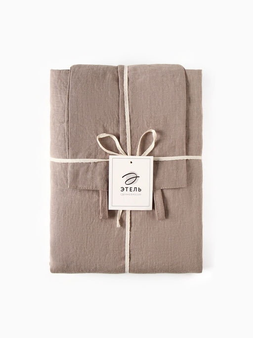 Шторы для кухни Этель Woody 135×180 см-2 шт., подхваты 2 шт., лен 100%,190 г/м²