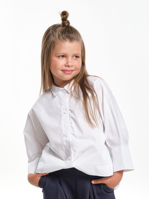 Рубашка для девочки подросткам школьная форма UD 7948 голубой - Mini maxi фото 3