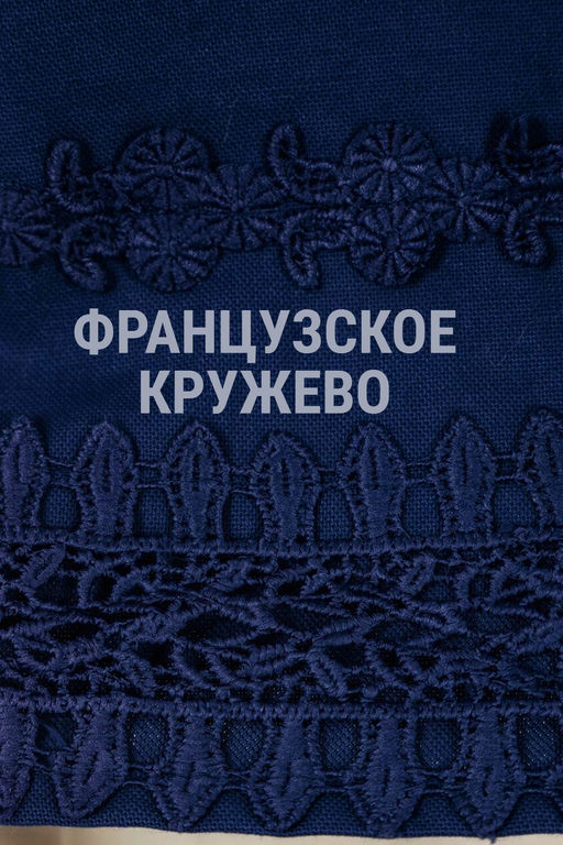 Блузка с кружевом льняная