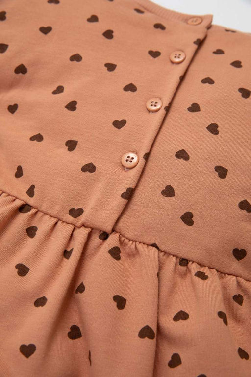 Платье с длинными рукавами в горошек для маленьких девочек - Defacto фото 3