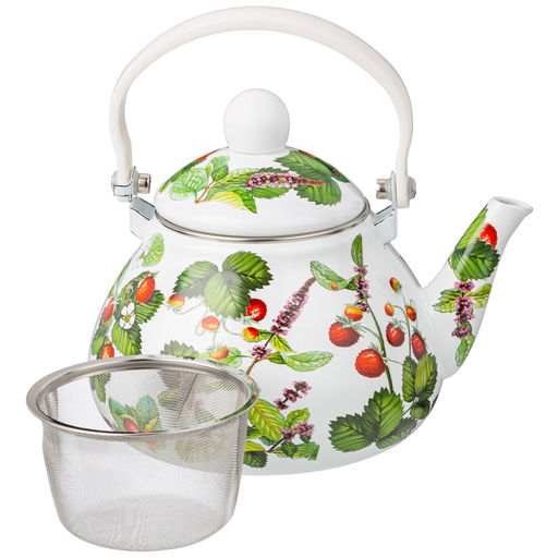 ЧАЙНИК AGNESS ЭМАЛИРОВАННЫЙ СЕРИЯ ФРУКТОВАЯ КОРЗИНА, 1,3 Л  фото 3