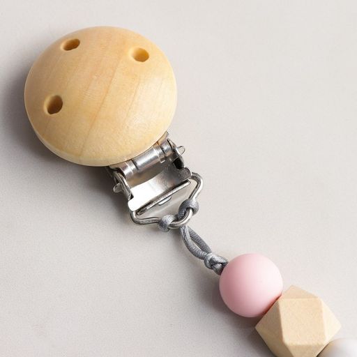 Подарочный набор Держатель для соски и прорезыватель, розовый, Крошка Я  фото 4