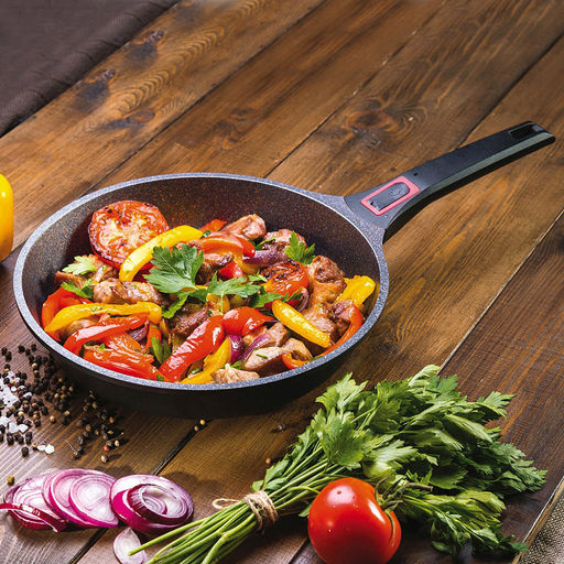 Сковорода с антипригарным покрытием д28см "Минерал", h6см, s2мм, дно д20,3см, s4,8мм, литой алюминий, съемная бакелитовая ручка, "TalleR" (Китай) Подходит для всех видов плит, включая индукционную.