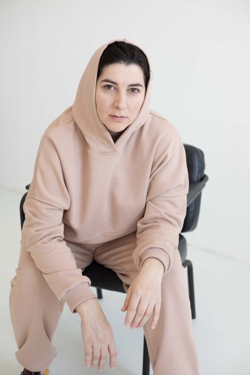 285 Костюм с толстовкой плюссайз, беж - Knitka wear фото 4