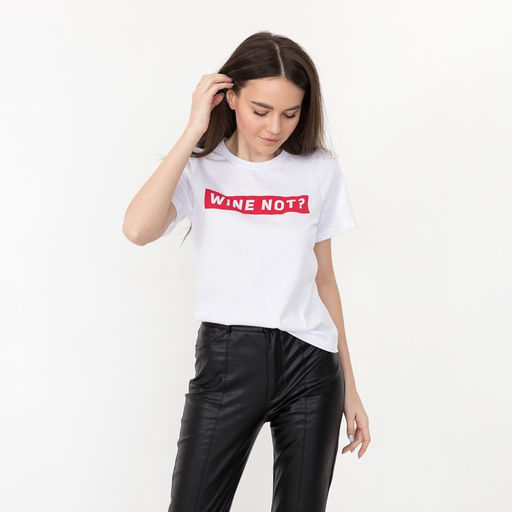 Футболка женская KAFTAN "WINE NOT", белый, р-р 44-46