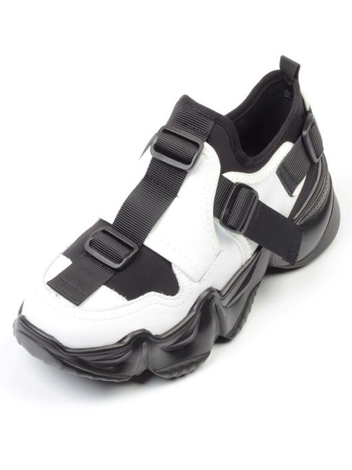05-FDG103-2P WHITE/BLACK Кроссовки женские (натуральная кожа, текстиль) - No name фото 5