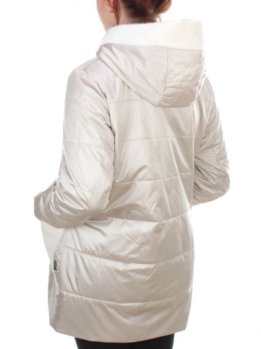22-302 BEIGE Куртка демисезонная женская AKiDSEFRS (100 гр.синтепона) - Фабричный китай фото 4
