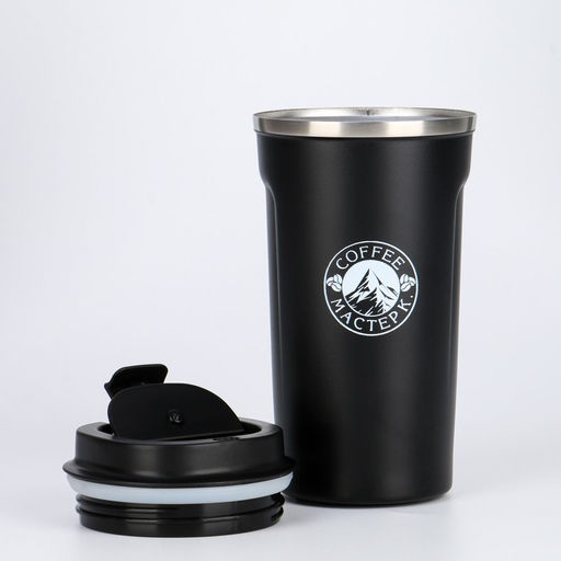 Термокружка Мастер К Original Coffee, 500 мл, сохраняет тепло 10 ч, нержавеющая сталь, чёрная