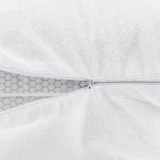 Чехол непромокаемый на подушку 45х45см "Аквамембрана", на молнии, махровый (хлопок 100%) / PUR мембрана, упаковка "классическая", LDPE 14,5х23см, еврослот, "Домашняя мода" (Россия)