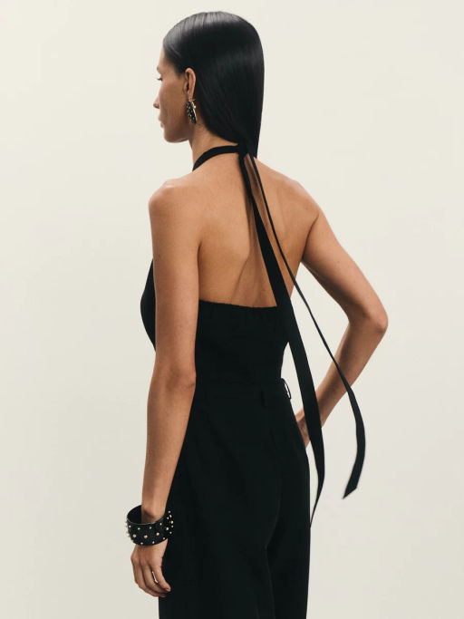 Комбинезон из тенселя и льна с открытой спиной / Zarina  фото 4