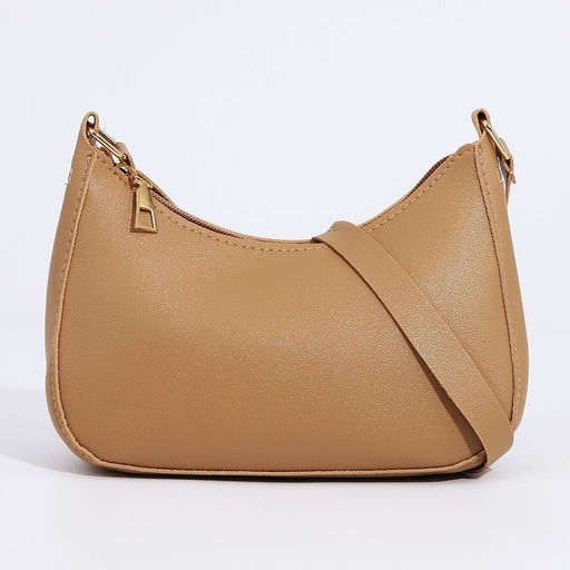 Сумка багет из искусственной кожи, 19х15х6.5 см, бежевый цвет - Nazamok фото 2