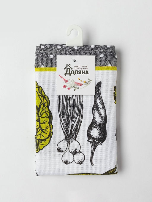 Цена за 2 шт. Кухонное полотенце «Доляна. Овощи» 35×60±2 см,100% хлопок, рогожка, 100% хлопок, 162 г/м²