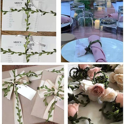 Лента фигурная Листья, 25 мм, 9 0,5 м, цвет тёмно-зелёный - Арт узор фото 4