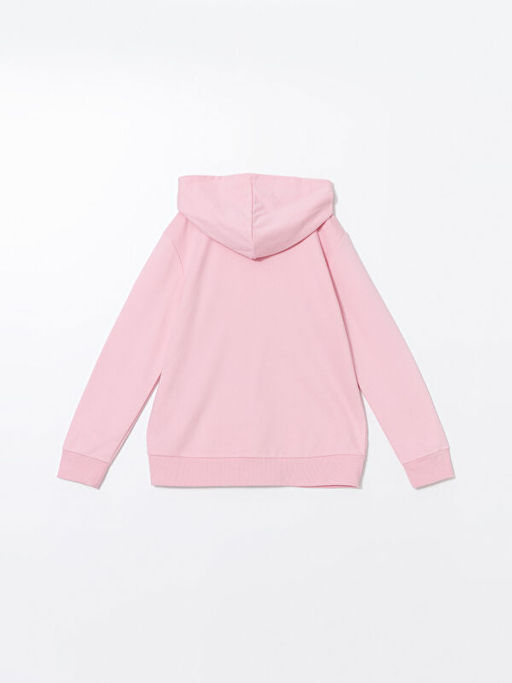 Kap??onlu Basic Uzun Kollu K?z ?ocuk Fermuarl? Sweatshirt