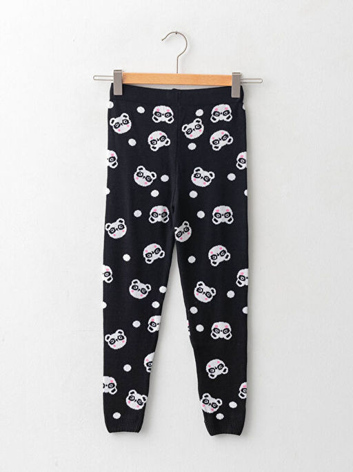 Beli Lastikli Desenli K?z ?ocuk Triko Tayt