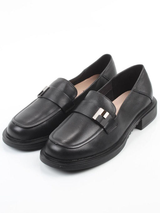 03-DEB58-1 BLACK Лоферы женские (натуральная кожа)