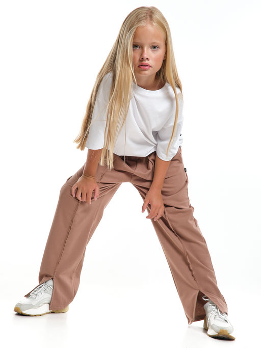 Брюки из футера для девочки 22-8005 черный - Mini maxi фото 18