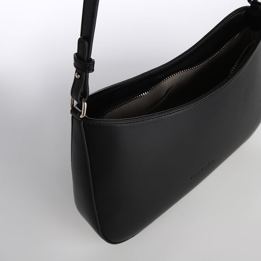 Сумка женская багет TEXTURA на молнии, 28×6×17 см, чёрная