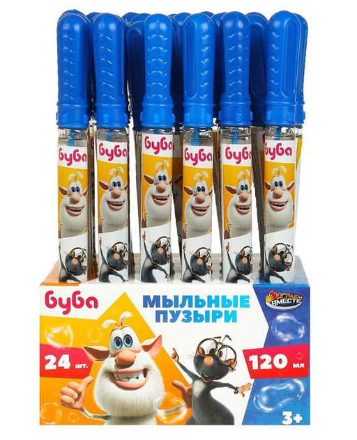 Играем вместе. Мыльные пузыри "Буба" 120 мл, в колбе, уп-24 шт. арт.01095-120ЭД