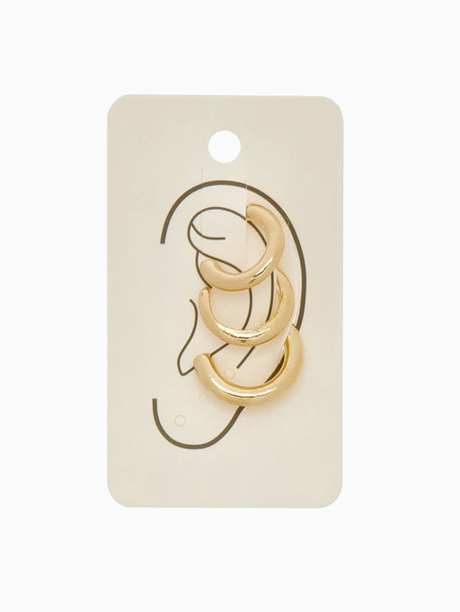 Серьги каффы Трио, набор 3 шт. цвет золото - Qf фото 3