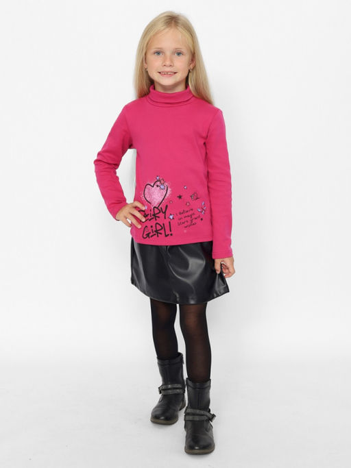 CRB wear/CWKG 63729-25-389 Водолазка для девочки,ягодный/Ex.Cherubino  фото 2
