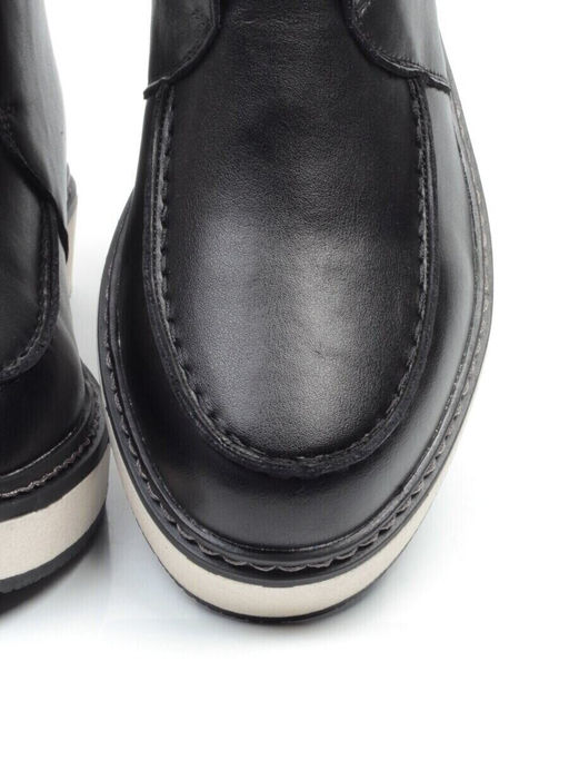 01-5173-1 BLACK Ботинки демисезонные женские (натуральная кожа, байка)