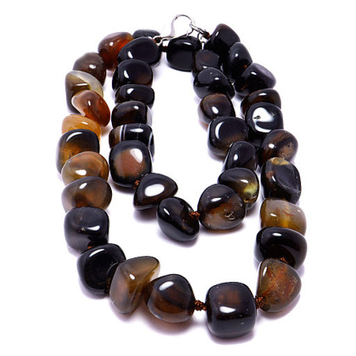 Бусы из камня Коричневый агат - стабильность и изобилие
