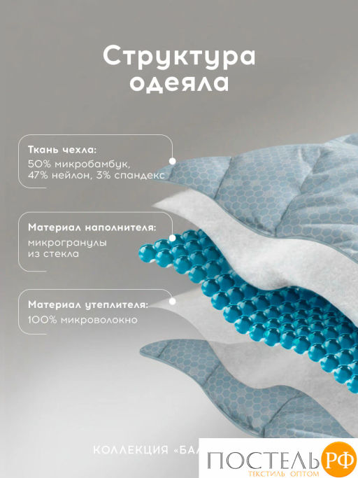 Одеяло утяжеленное MEDSLEEP БАЛАНС СНА гол нейлон/микробамбук/микровол/стекл.гранулы, 9 кг  фото 4