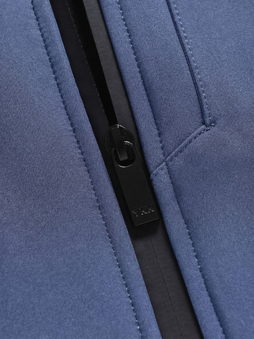 Ветровка мужская софтшелл виндстоппер с капюшоном спортивная синего цвета 9615_1S