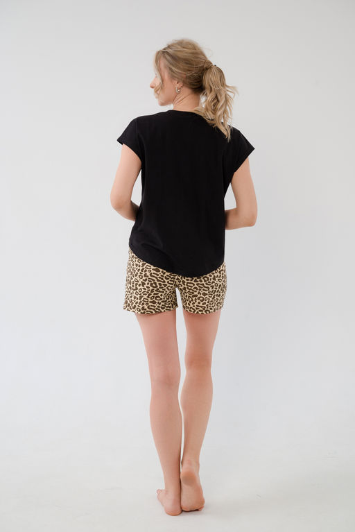 Пижама женская из футболки и шорт из кулирки Сафари белый - Амадэль фото 12