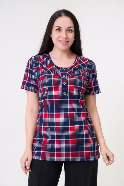 Туника женская из кулирки Наина красный макси - Амадэль фото 3