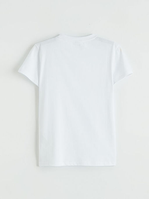 Bisiklet Yaka Y?ld?z Bask?l? K?z ?ocuk Ti??rt