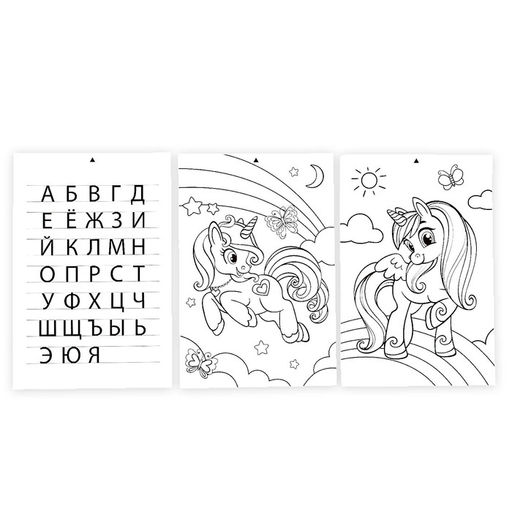 Планшет для рисования Волшебный единорог, 6 неоновых фломастеров, 6 картинок, 8 световых эффектов - Zabiaka фото 3