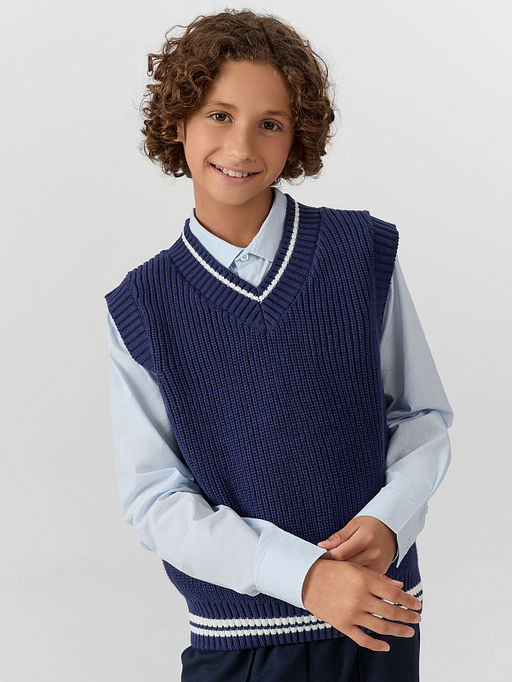 Жилет для мальчиков синего цвета - Mark formelle фото 5