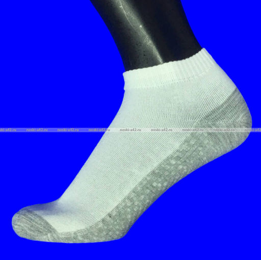 3 ПАРЫ - Носки женские укороченные белые (серая подошва) с массажным эффектом арт. 3037 - Nanhai фото 2
