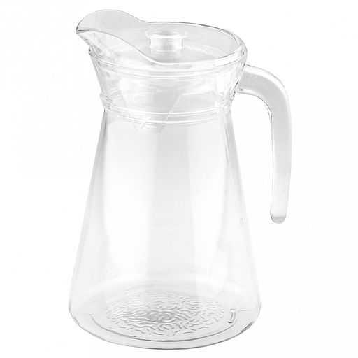Кувшин стеклянный Фаворит 1,6л, д10см, h21,5см, основание д13,3см, прозрачная пластмассовая крышка, Дели Гласс (Deli Glass) (Китай)