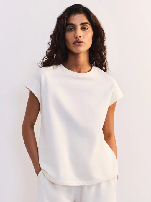 Футболка со спущенным плечом из хлопка ZR2605013412-2 / Zarina