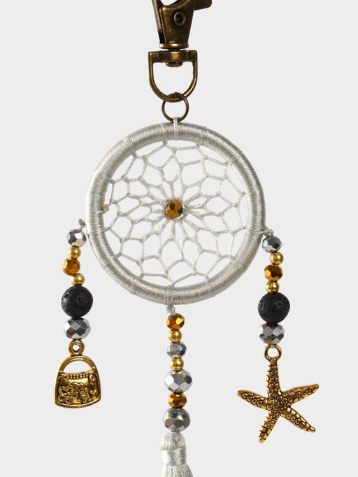 Брелок ловец снов, 17 см, серебристый