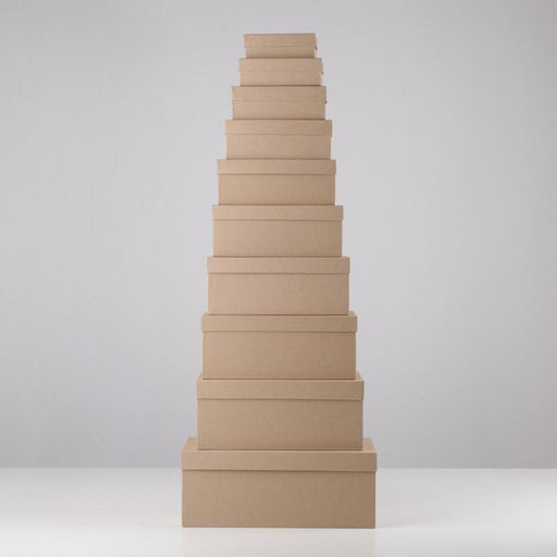 Набор коробок 10 в 1, упаковка подарочная, «Крафт», 12 х 7 х 4 - 32.5 х 20 х 12.5 см