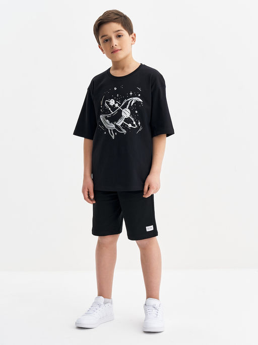 Черная футболка для девочки с принтом - Kogankids фото 20