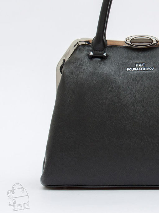 Сумка женская кожаная 9893Y black Polina&Eiterou