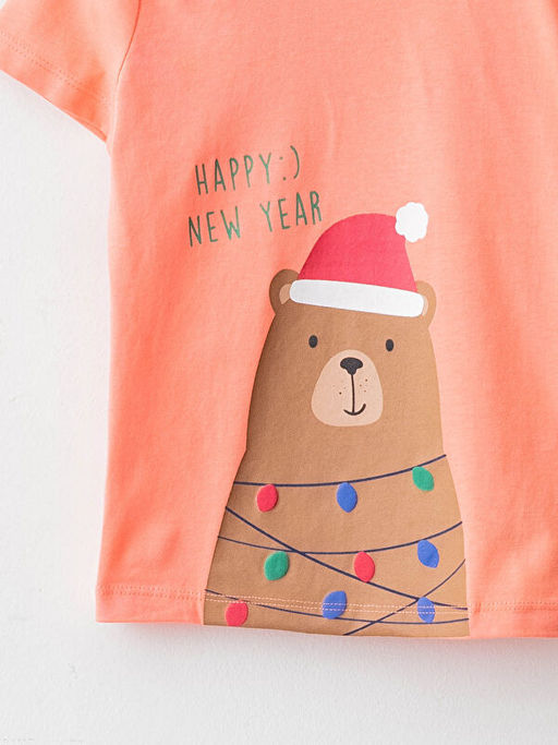 Bisiklet Yaka K?sa Kol Bask?l? Pamuklu Erkek Bebek Ti??rt - Waikiki фото 3