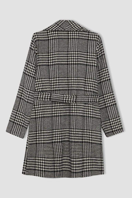 Пальто каше стандартного кроя с клетчатым узором - Defacto фото 9