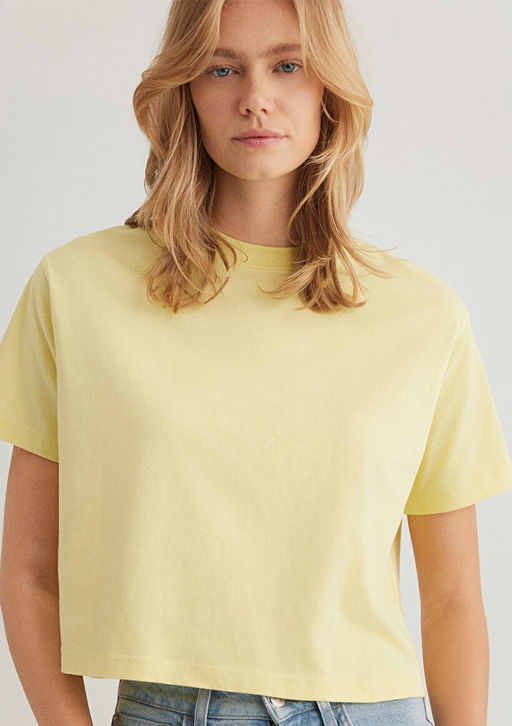 Bisiklet Yaka Sar? Basic Tisort - Mavi фото 4