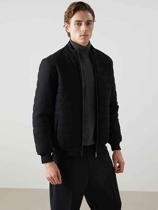 Slim Fit Dik Yaka Erkek Mont