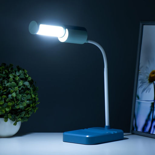 Настольная лампа «Лансер» LED 3.5 Вт USB АКБ сине-лазурный 11×15×45 см RISALUX