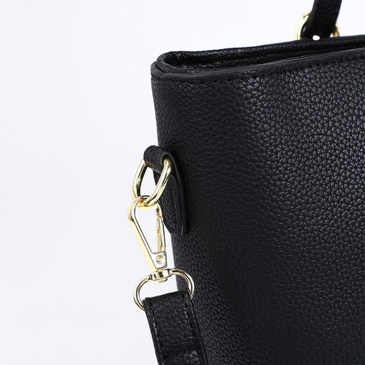 Сумка - шоппер женская на молнии, 2 кармана, 40×13×25 см, чёрная