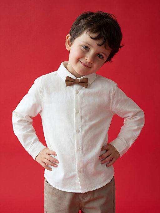 Erkek ?ocuk Gabardin G?mlek ve Papyon