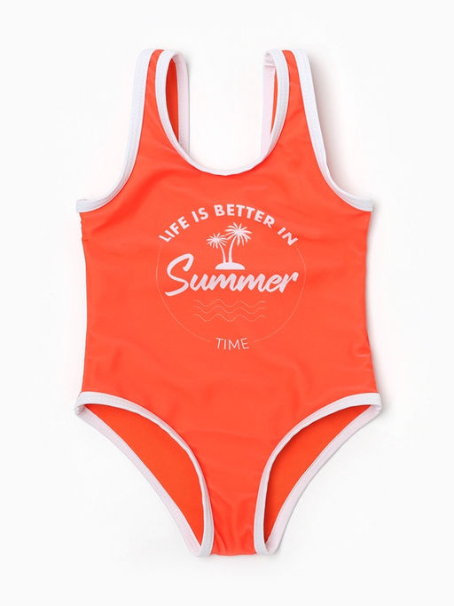 Купальник для девочки слитный KAFTAN: Summer, оранжевый, размер 34 (122-128 см)