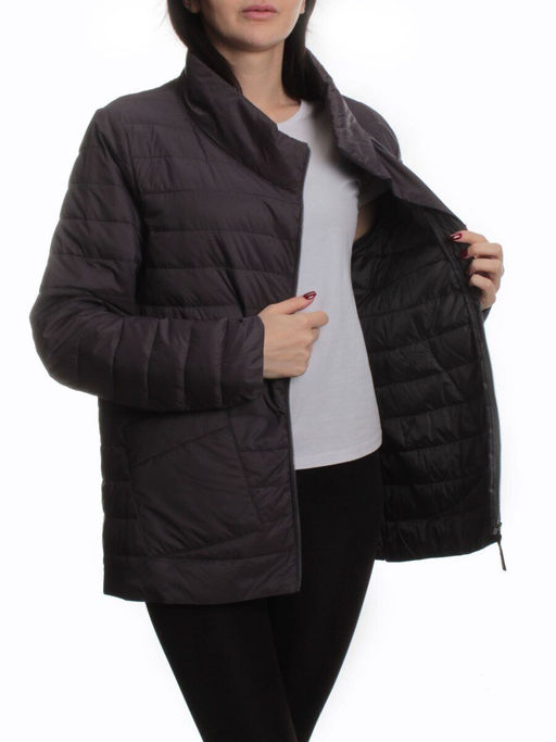 K-635 DK.GRAY Куртка демисезонная стеганая женская (70 гр. холлофайбер) - Fashion фото 7
